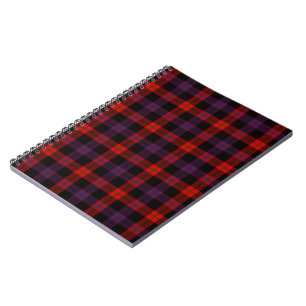 Brun Klan Tartan Mönster Anteckningsbok Med Spiral