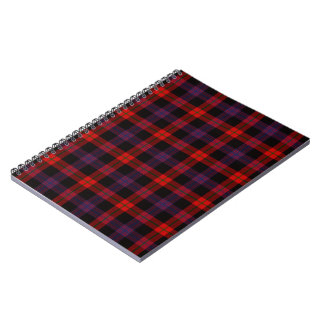 Brun Klan Tartan Mönster Anteckningsbok Med Spiral