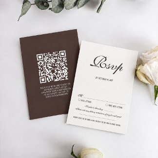 Brun Klassisk Bröllop RSVP-kort Tilläggskort