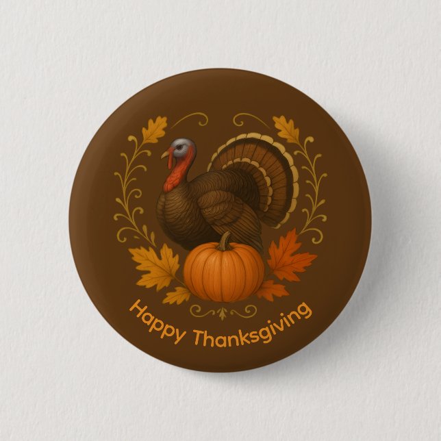 Brun knapp - Glad Thanksgiving (Framsida)
