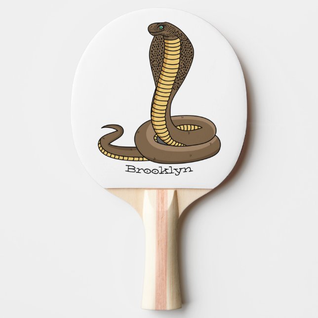 Brun kobra orm illustration pingisracket (Framsidan)