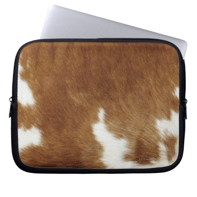 Brun kodutskrift laptop sleeve (Framsidan)