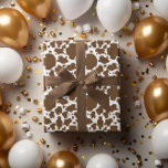 Brun kofläckar falskt konäst mönster presentpapper<br><div class="desc">Brun kofläckar falskt konäst mönster.  Perfekt för flera tillfällen -- baby shower,  barns födelsedag,  möhippa,  bröllops shower och andra tillfällen där ett västerländskt tema används.</div>