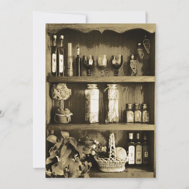 Brun kökgarderobinbjudningskort för möhippan inbjudningar (Framsida)