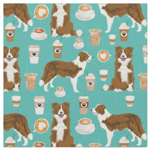 Brun kollie-hund-kaffekakturkos älskare tyg