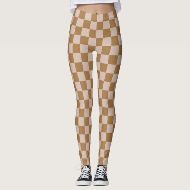 Brun kontrollpanel leggings (Framsida)