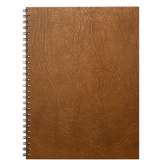 Brun kowhide Leather Struktur look Anteckningsbok (Framsidan)