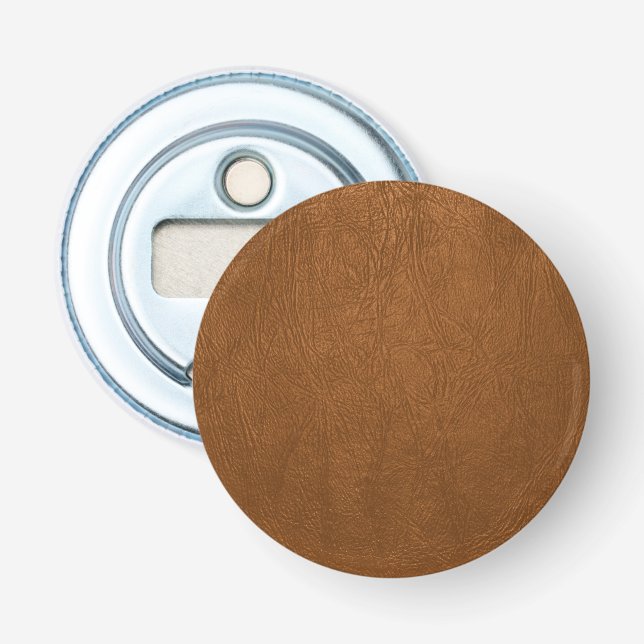 Brun kowhide Leather Struktur look Flasköppnare (Framsidan)