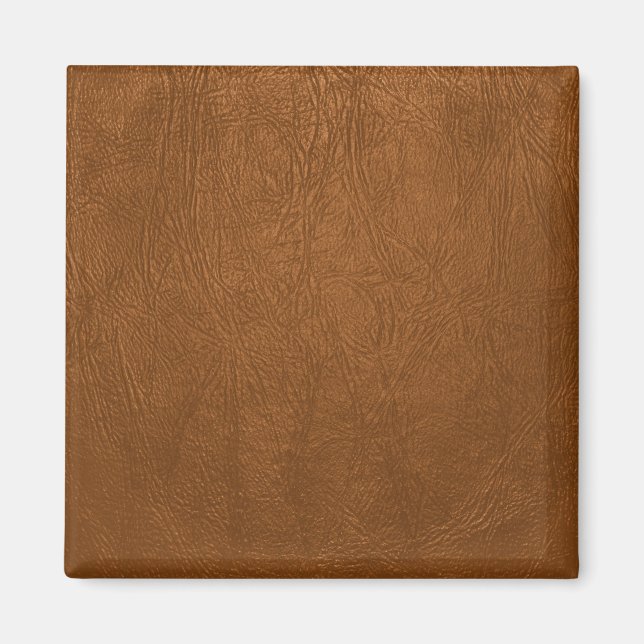Brun kowhide Leather Struktur look Magnet (Framsidan)