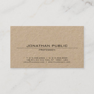 Brun Kraft papper Minimalist elegant professionell Visitkort