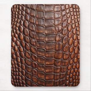 Brun krokodil Alligator Skin Faux Läder Skriv ut Musmatta