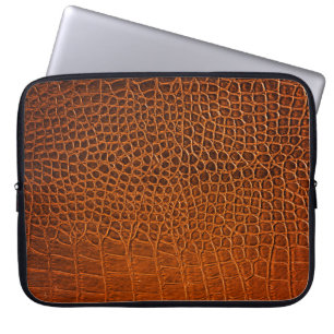 Brun krokodilläder laptop fodral