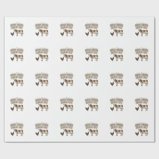 Brun kyckling Brun ko Rollig gård T-shirt design_1 Presentpapper