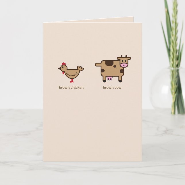 Brun kyckling, jubileumskort kort (Framsida)