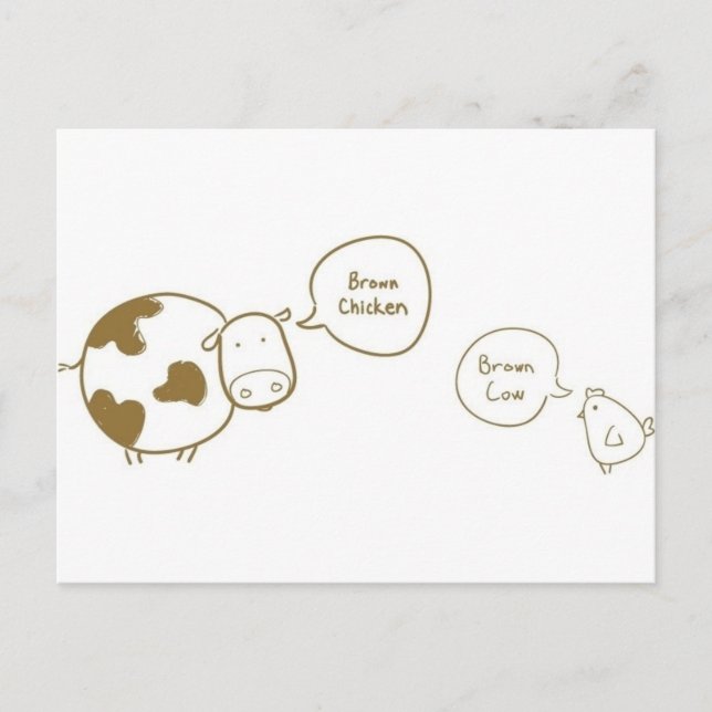 brun kyckling vykort (Framsida)