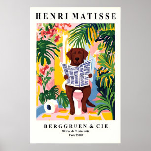 Brun Labrador på toalettväggkonst - Rolig Matisse Poster