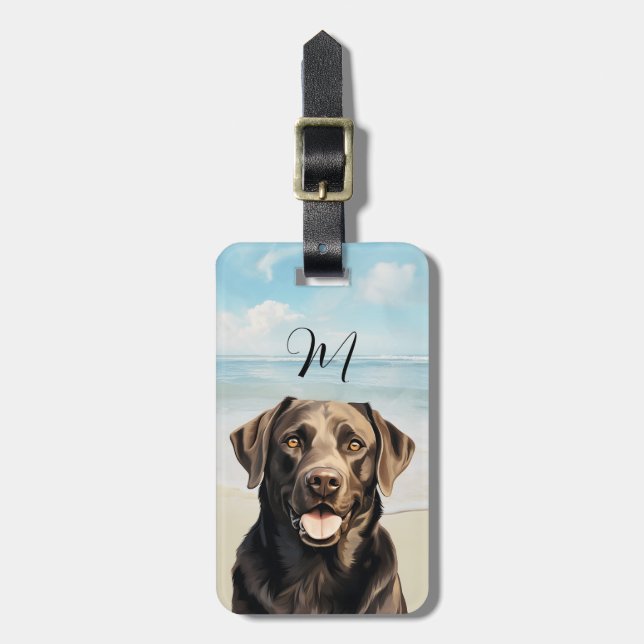 Brun Labrador Retriever Bagageetikett Bagagebricka (Vertikal Framsida)
