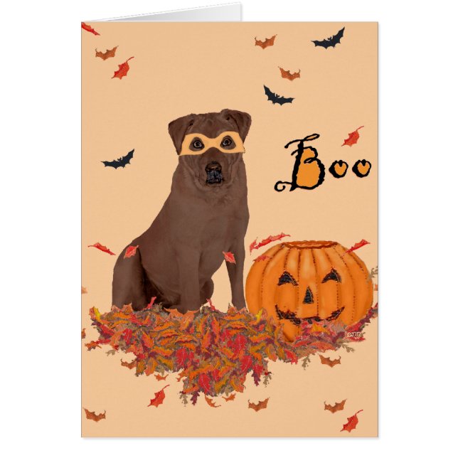 Brun Labrador Retriever Halloween Hälsningskort (Framsidan)