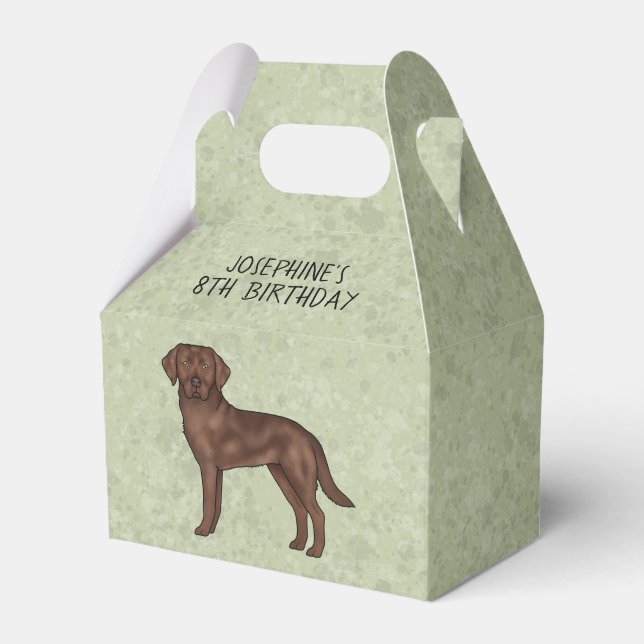 Brun Labrador Retriever Hund Anpassad Barnkalas Presentaskar (Framsidan Sidan)