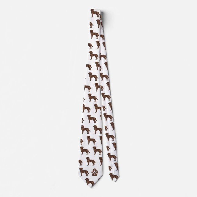 Brun Labrador Retriever Mönster Anpassad Monogram Slips (Framsida)