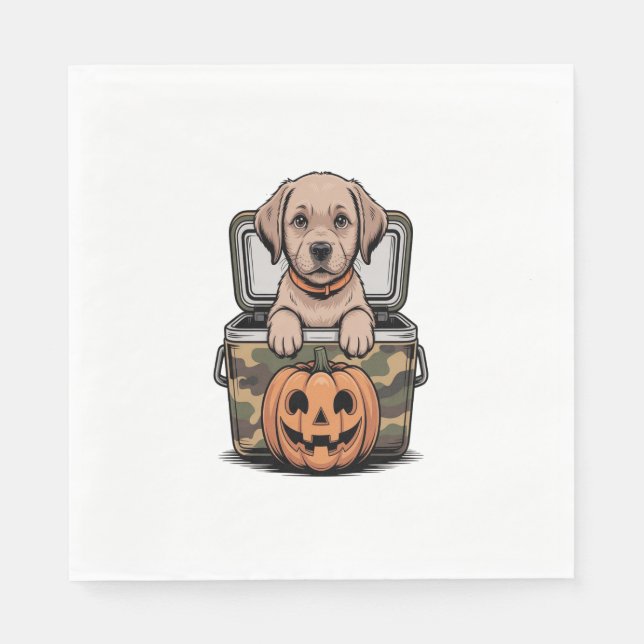 Brun Labradors Halloween Kuslig Pappersservett (Framsidan)