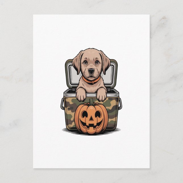 Brun Labradors Halloween Kuslig Vykort (Framsida)
