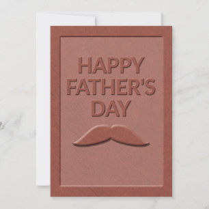 Brun läder Lycklig Fars dag med mustache