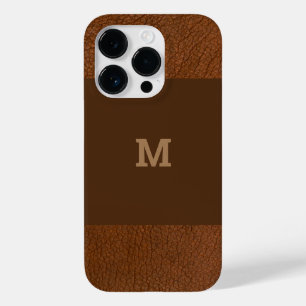 Brun läder med klassiskt monogram