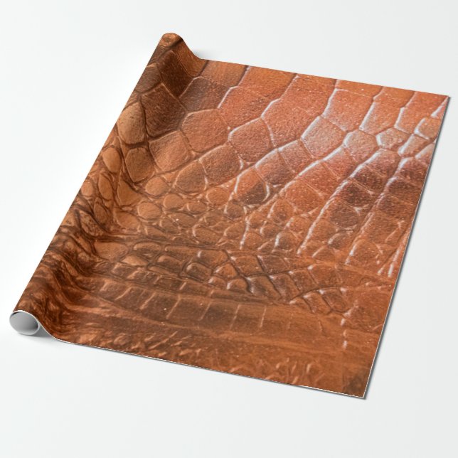 Brun läder med mönster i form av en skiva presentpapper (Utrullad)