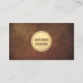 Brun läder- och guldformad Insida-designer Visitkort