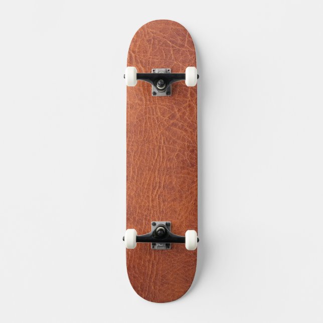 Brun läder old school skateboard bräda 21,6 cm (Framsida)