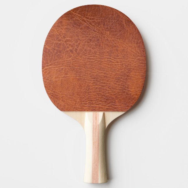 Brun läder pingisracket (Framsidan)