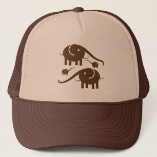 Brun läder Se elefant Illustration Truckerkeps