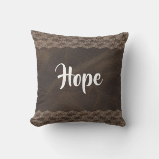 Brun läder Snöre Reversible Decorative Pillow Kudde