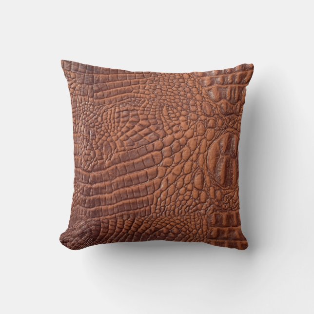Brun läder struktur-bakgrundsdesign,fäst,abstra kudde (Framsida)