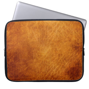 Brun läder struktur laptop fodral