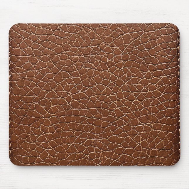 Brun läderdär skrivbord Lugn modern kontorsmiljö Musmatta (Framsidan)
