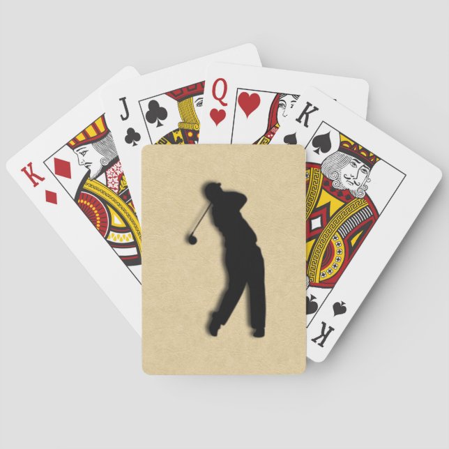 Brun lädergolf spel kort (Baksidan)