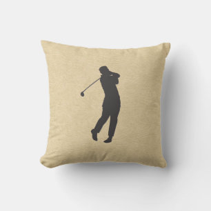 Brun lädergolfdesign kudde