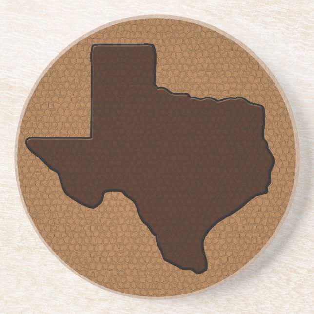 Brun läderse Texas Underlägg Sandsten (Framsidan)