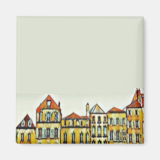 Brun lägenhetsblock magnet