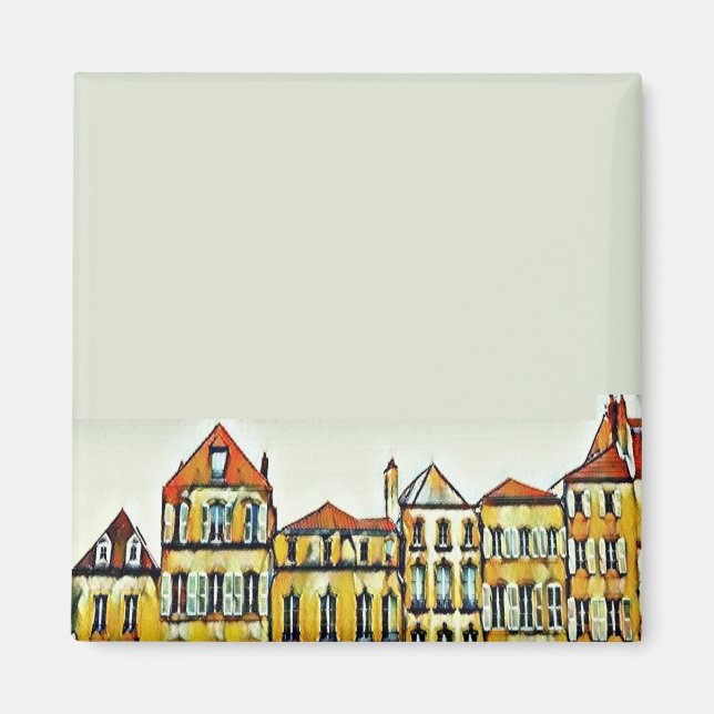 Brun lägenhetsblock magnet (Framsidan)