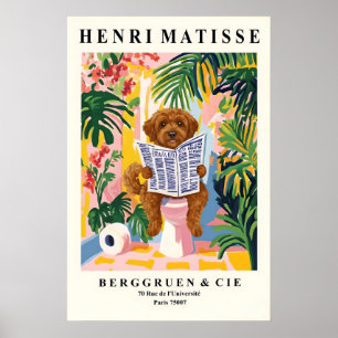 Brun Lagotto Romagnolo På Toalett Konst Matisse Poster