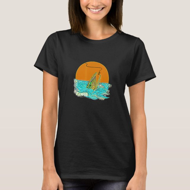 Brun Lax Flugfiske Flodflotte Berg Fall T Shirt (Framsida)