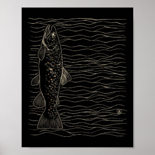 Brun Lax Flugfiske Torr Fluga Tydning Fiskare Poster