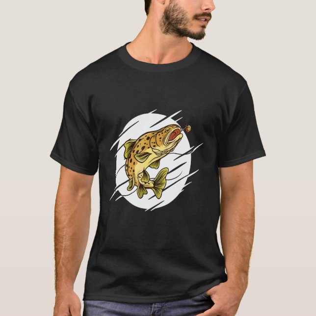 Brun Laxfisk T Shirt (Framsida)