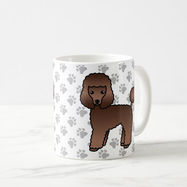 Brun leksakspudel Söt serietecknad hund Kaffemugg (Framsida höger)