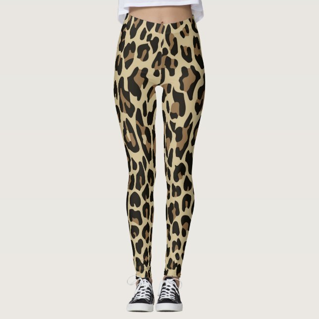 Brun leopard cheetah animal Leggings (Framsida)