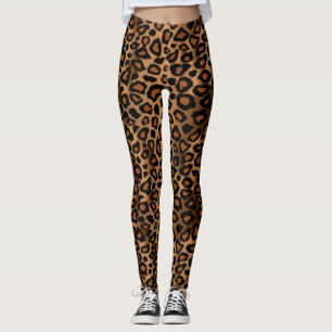 Brun leopard - djurhudutskrift leggings