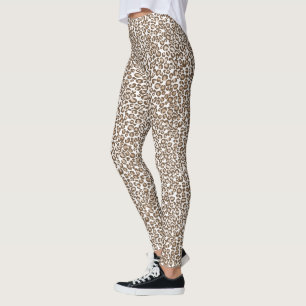 Brun leopard Skriv ut Leggings